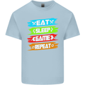 Eat Sleep Game Funny Gamer Gamming Kids T-Shirt Childrens Light Blue