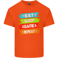 Eat Sleep Game Funny Gamer Gamming Kids T-Shirt Childrens Orange