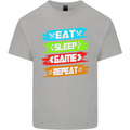 Eat Sleep Game Funny Gamer Gamming Kids T-Shirt Childrens Sports Grey