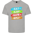 Eat Sleep Game Funny Gamer Gamming Kids T-Shirt Childrens Sports Grey