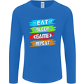 Eat Sleep Game Funny Gamer Gamming Mens Long Sleeve T-Shirt Royal Blue