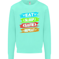 Eat Sleep Game Funny Gamer Gamming Mens Sweatshirt Jumper Peppermint