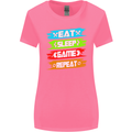 Eat Sleep Game Funny Gamer Gamming Womens Wider Cut T-Shirt Azalea