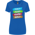 Eat Sleep Game Funny Gamer Gamming Womens Wider Cut T-Shirt Royal Blue