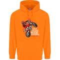Eat Sleep Ride Motocross Dirt Bike MotoX Childrens Kids Hoodie Orange