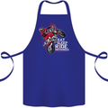 Eat Sleep Ride Motocross Dirt Bike MotoX Cotton Apron 100% Organic Royal Blue