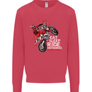 Eat Sleep Ride Motocross Dirt Bike MotoX Kids Sweatshirt Jumper Heliconia