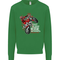 Eat Sleep Ride Motocross Dirt Bike MotoX Kids Sweatshirt Jumper Irish Green