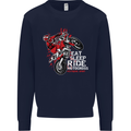 Eat Sleep Ride Motocross Dirt Bike MotoX Kids Sweatshirt Jumper Navy Blue