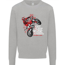 Eat Sleep Ride Motocross Dirt Bike MotoX Kids Sweatshirt Jumper Sports Grey