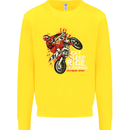 Eat Sleep Ride Motocross Dirt Bike MotoX Kids Sweatshirt Jumper Yellow