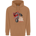 Eat Sleep Ride Motocross Dirt Bike MotoX Mens 80% Cotton Hoodie Caramel Latte