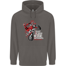 Eat Sleep Ride Motocross Dirt Bike MotoX Mens 80% Cotton Hoodie Charcoal