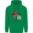 Eat Sleep Ride Motocross Dirt Bike MotoX Mens 80% Cotton Hoodie Irish Green