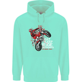 Eat Sleep Ride Motocross Dirt Bike MotoX Mens 80% Cotton Hoodie Peppermint
