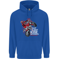 Eat Sleep Ride Motocross Dirt Bike MotoX Mens 80% Cotton Hoodie Royal Blue