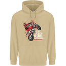 Eat Sleep Ride Motocross Dirt Bike MotoX Mens 80% Cotton Hoodie Sand