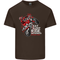 Eat Sleep Ride Motocross Dirt Bike MotoX Mens Cotton T-Shirt Tee Top Dark Chocolate