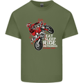 Eat Sleep Ride Motocross Dirt Bike MotoX Mens Cotton T-Shirt Tee Top Military Green