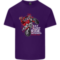 Eat Sleep Ride Motocross Dirt Bike MotoX Mens Cotton T-Shirt Tee Top Purple