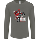 Eat Sleep Ride Motocross Dirt Bike MotoX Mens Long Sleeve T-Shirt Charcoal