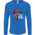 Eat Sleep Ride Motocross Dirt Bike MotoX Mens Long Sleeve T-Shirt Royal Blue