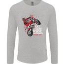 Eat Sleep Ride Motocross Dirt Bike MotoX Mens Long Sleeve T-Shirt Sports Grey