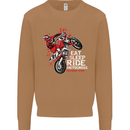 Eat Sleep Ride Motocross Dirt Bike MotoX Mens Sweatshirt Jumper Caramel Latte
