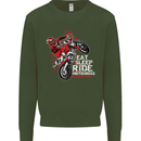 Eat Sleep Ride Motocross Dirt Bike MotoX Mens Sweatshirt Jumper Forest Green