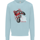 Eat Sleep Ride Motocross Dirt Bike MotoX Mens Sweatshirt Jumper Light Blue