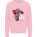 Eat Sleep Ride Motocross Dirt Bike MotoX Mens Sweatshirt Jumper Light Pink