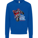 Eat Sleep Ride Motocross Dirt Bike MotoX Mens Sweatshirt Jumper Royal Blue