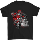 Eat Sleep Ride Motocross Dirt Bike MotoX Mens T-Shirt Cotton Gildan Black