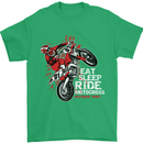 Eat Sleep Ride Motocross Dirt Bike MotoX Mens T-Shirt Cotton Gildan Irish Green