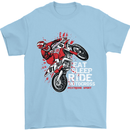 Eat Sleep Ride Motocross Dirt Bike MotoX Mens T-Shirt Cotton Gildan Light Blue