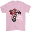 Eat Sleep Ride Motocross Dirt Bike MotoX Mens T-Shirt Cotton Gildan Light Pink