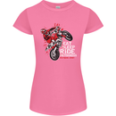 Eat Sleep Ride Motocross Dirt Bike MotoX Womens Petite Cut T-Shirt Azalea