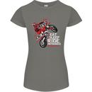 Eat Sleep Ride Motocross Dirt Bike MotoX Womens Petite Cut T-Shirt Charcoal