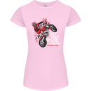 Eat Sleep Ride Motocross Dirt Bike MotoX Womens Petite Cut T-Shirt Light Pink