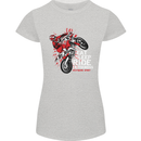 Eat Sleep Ride Motocross Dirt Bike MotoX Womens Petite Cut T-Shirt Sports Grey
