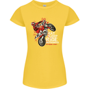 Eat Sleep Ride Motocross Dirt Bike MotoX Womens Petite Cut T-Shirt Yellow