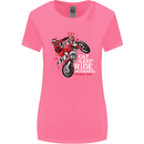 Eat Sleep Ride Motocross Dirt Bike MotoX Womens Wider Cut T-Shirt Azalea