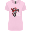 Eat Sleep Ride Motocross Dirt Bike MotoX Womens Wider Cut T-Shirt Light Pink