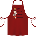 Eat Sleep Smoke Weed Repeat Drugs Cannabis Cotton Apron 100% Organic Maroon