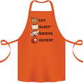 Eat Sleep Smoke Weed Repeat Drugs Cannabis Cotton Apron 100% Organic Orange