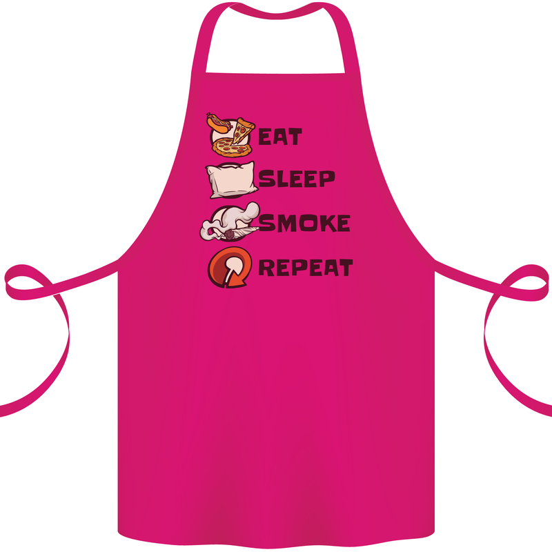 Eat Sleep Smoke Weed Repeat Drugs Cannabis Cotton Apron 100% Organic Pink