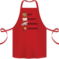 Eat Sleep Smoke Weed Repeat Drugs Cannabis Cotton Apron 100% Organic Red