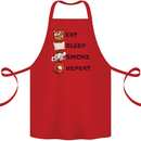 Eat Sleep Smoke Weed Repeat Drugs Cannabis Cotton Apron 100% Organic Red