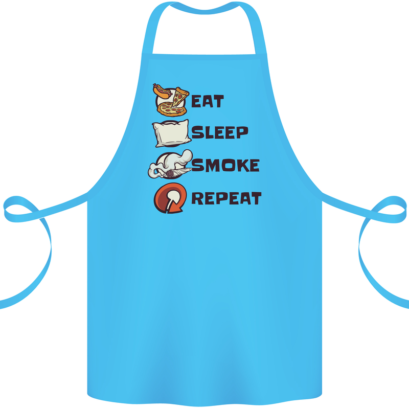 Eat Sleep Smoke Weed Repeat Drugs Cannabis Cotton Apron 100% Organic Turquoise