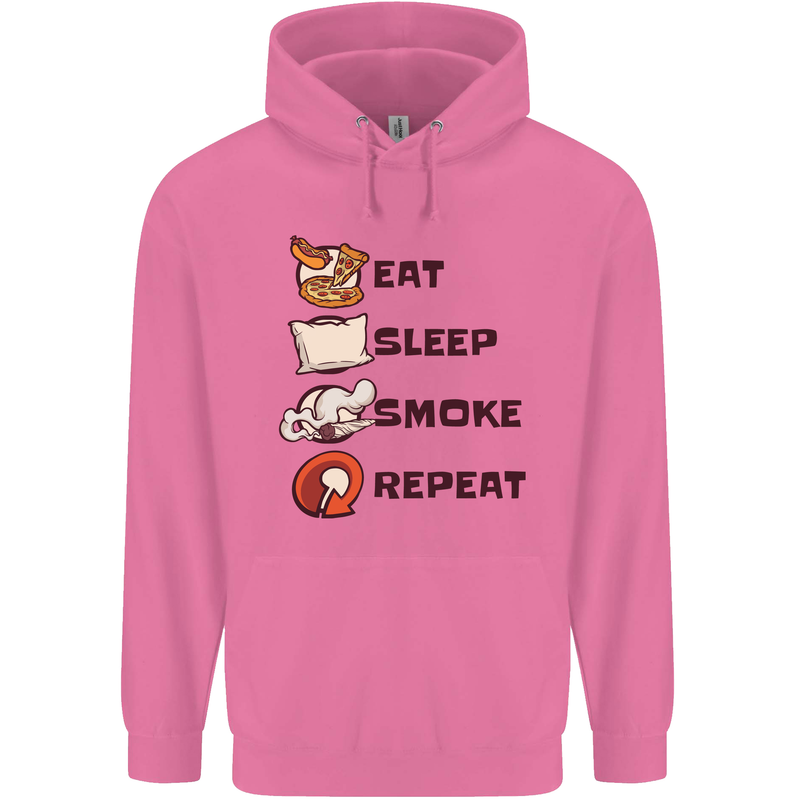 Eat Sleep Smoke Weed Repeat Drugs Cannabis Mens 80% Cotton Hoodie Azelea